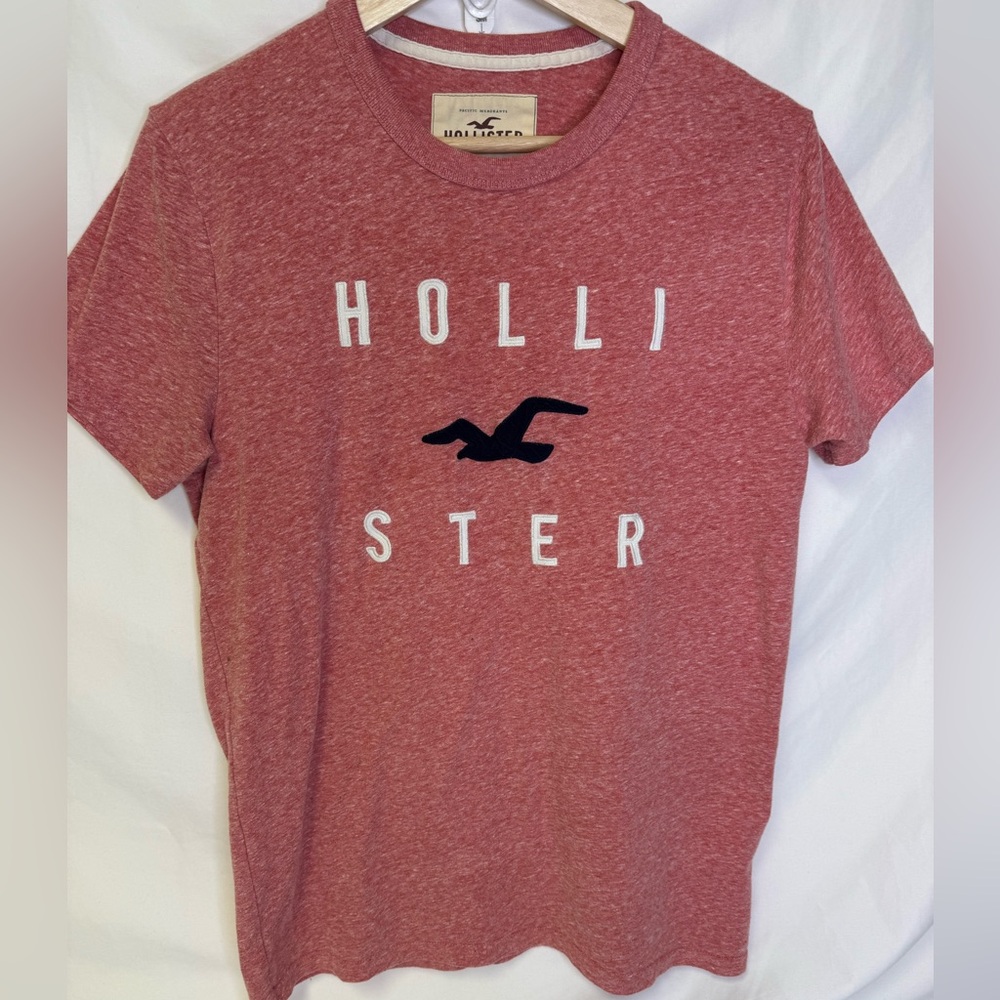 Hollister Red Heather Logo Short Sleeve Tee